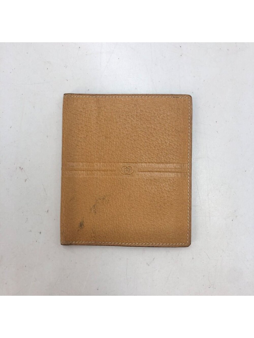 Gucci Vintage Card Case Leather Business Yellow Beige
